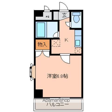 ガーデンプレイスT&T(1K/6階)の間取り写真