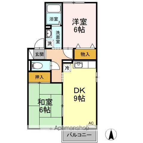 サン・メゾン(2DK/1階)の間取り写真