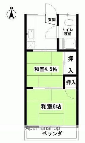 第3富士荘(2K/2階)の間取り写真