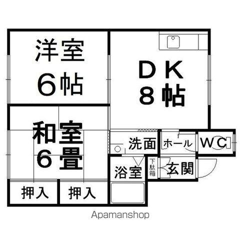 コーポ東陵(2DK/2階)の間取り写真