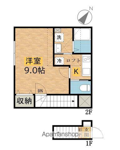 グランコート高尾町Ⅲ(1K/1階)の間取り写真