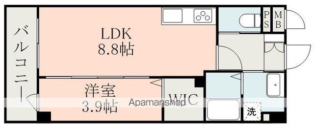 フォーエス武蔵ヶ丘北サウス(1LDK/2階)の間取り写真