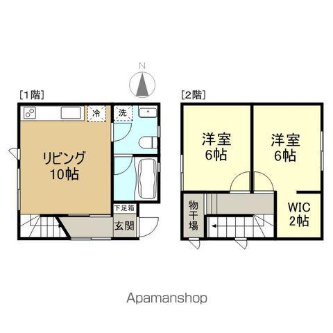 ハピラインふくい 福井駅(福井) バス乗車時間:11分 勝見三丁目第二バス停で下車 徒歩4分 2階建 築9年(2LDK)の間取り写真