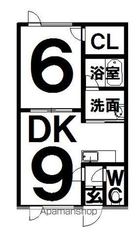 ハイツたちばな(1LDK/2階)の間取り写真