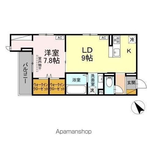 CRADLE(1LDK/2階)の間取り写真