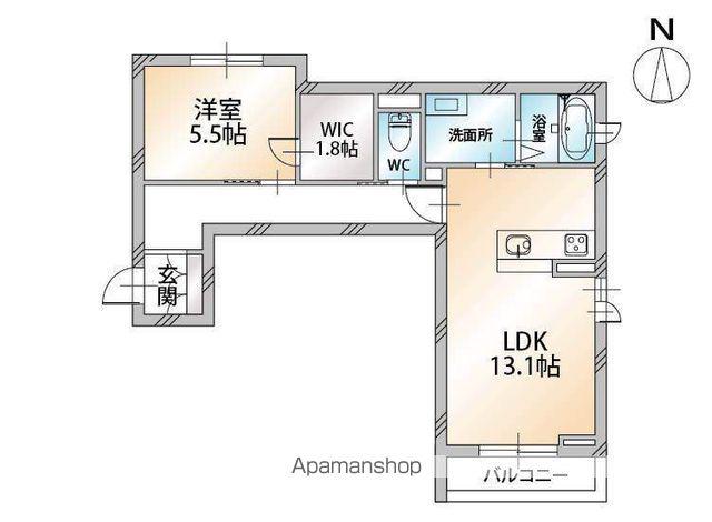 シャーメゾン パン トロワ(1LDK/1階)の間取り写真