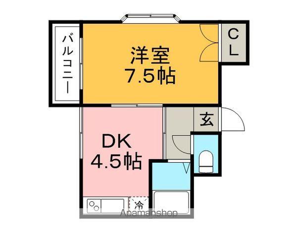 ファミール千本杉(1K/4階)の間取り写真