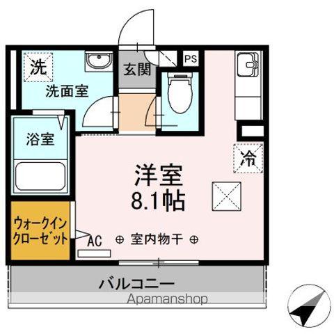 セジュールオッツW(ワンルーム/1階)の間取り写真