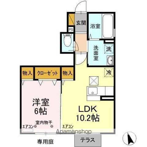 エクセルG(1LDK/1階)の間取り写真