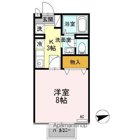 メープルコート(1K/1階)の間取り写真