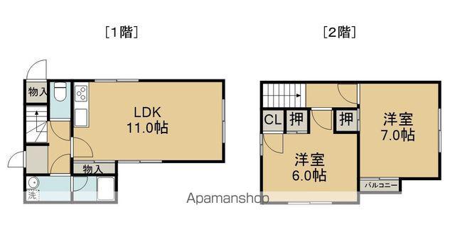 本四備讃線 丸亀駅 徒歩100分 2階建 築25年(2LDK)の間取り写真