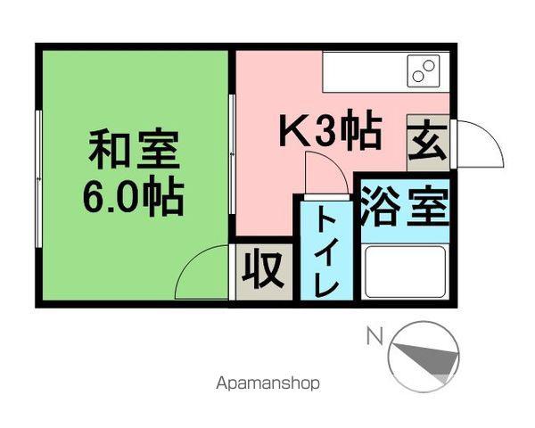 アシオハイツ(1K/2階)の間取り写真