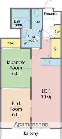 リアライズ鳴門(2LDK/2階)の間取り写真