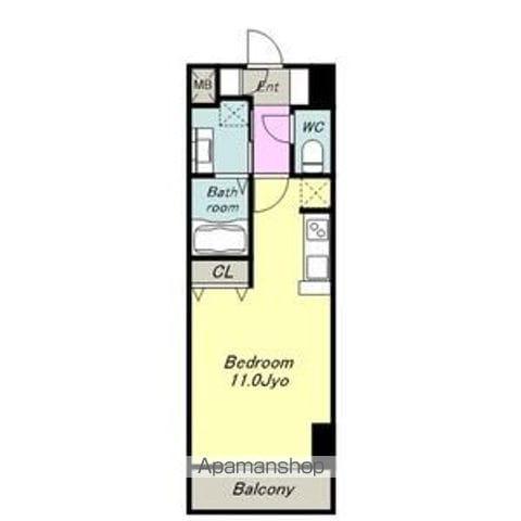 フローラ草平(ワンルーム/10階)の間取り写真