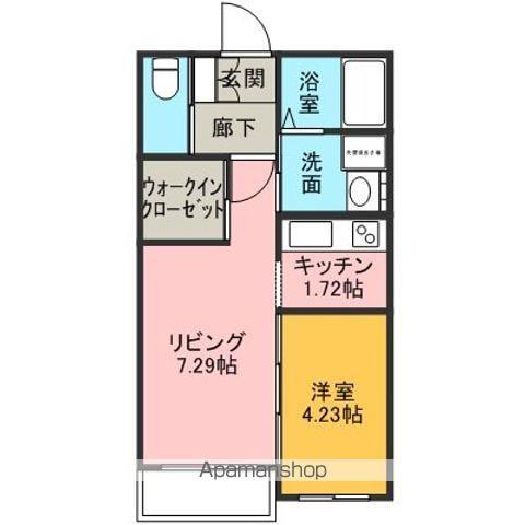 ガーデン華HANA(1LDK/2階)の間取り写真