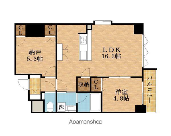 スプランディッド上本町ウエスト(1SLDK/13階)の間取り写真