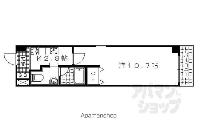 アマルフィ山科(1K/2階)の間取り写真