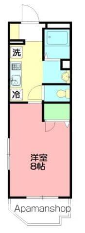 湘南パークヒル2(1K/2階)の間取り写真