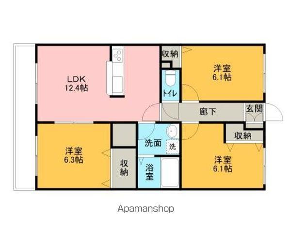 ブレインマンション堀口(3LDK/3階)の間取り写真