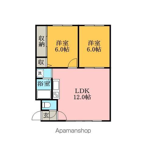 第ニ杉森マンション(2LDK/2階)の間取り写真
