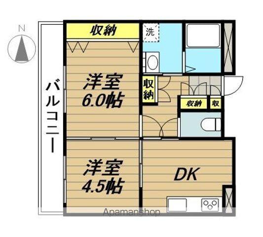 コーポブリッヂ5(2DK/2階)の間取り写真