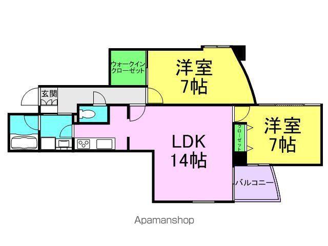 ミルプラトー甲子園(2LDK/2階)の間取り写真