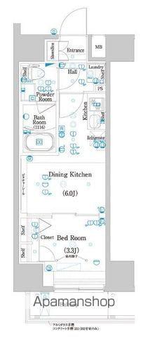 ラフィスタお花茶屋(1DK/3階)の間取り写真