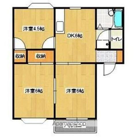HIGH HOMES A棟B棟(3DK/2階)の間取り写真