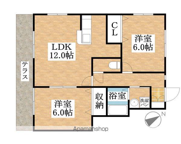 パナハイツクォーレ(2LDK/1階)の間取り写真