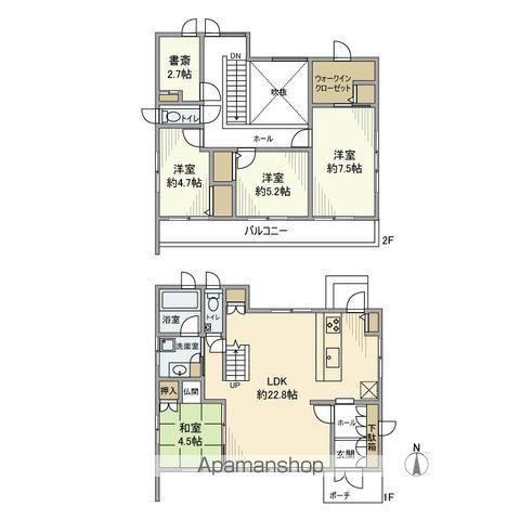 横浜線 片倉駅 徒歩6分 2階建 築11年(4LDK)の間取り写真