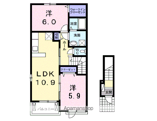 リバティ 11(2LDK/2階)の間取り写真
