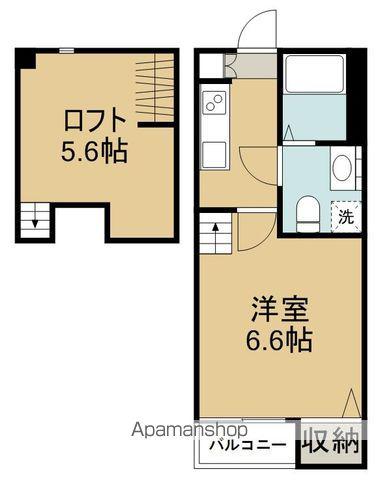 スクエア(1K/1階)の間取り写真