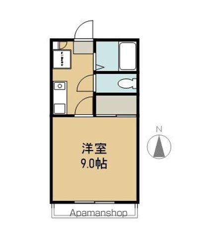 フォーバスⅢ(1K/2階)の間取り写真