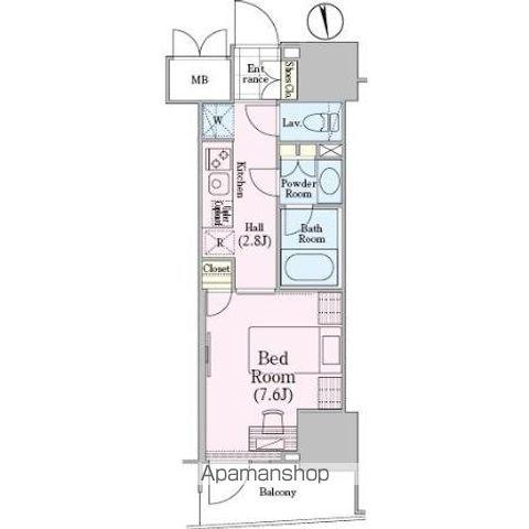 ロイジェントパークス四ツ谷(1K/10階)の間取り写真