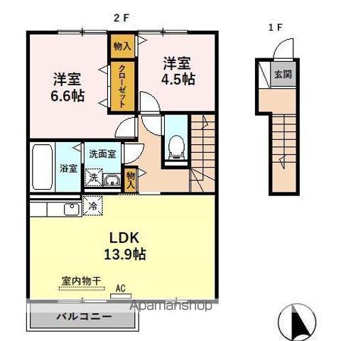 プレジオ(2LDK/2階)の間取り写真