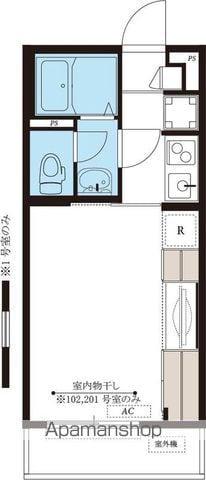 リブリ・石川町(1K/1階)の間取り写真