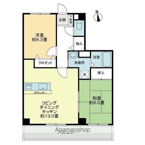 フィネスレインボー(2LDK/3階)の間取り写真