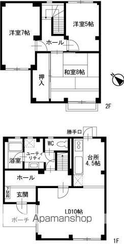 横須賀線 東戸塚駅 徒歩18分 2階建 築36年(3LDK)の間取り写真