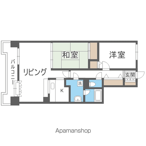 THE RESIDENCE PARK ODORIKOEN(2LDK/2階)の間取り写真