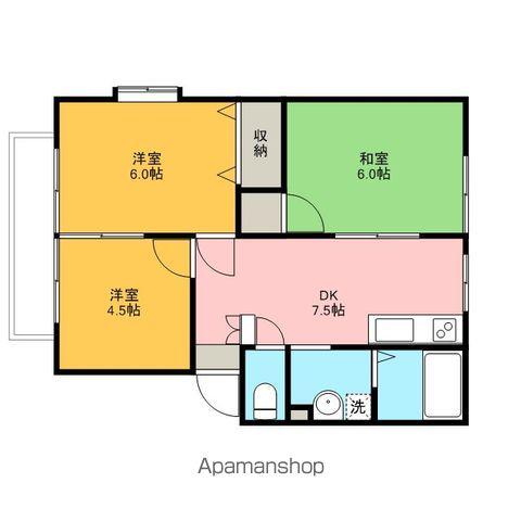 岸ハイツ(3DK/2階)の間取り写真