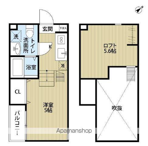 パーリッシィ稲毛(ワンルーム/1階)の間取り写真