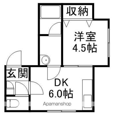 ヴィアルシティ豊平(1DK/2階)の間取り写真