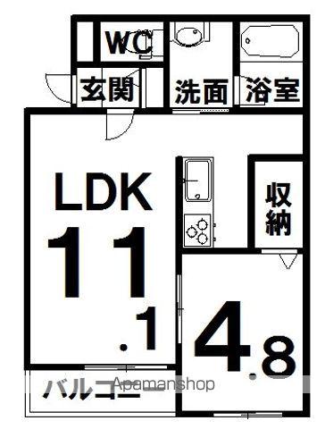 IXVI(1LDK/2階)の間取り写真