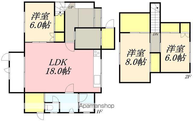 函館本線 小樽駅 バス乗車時間:22分 三馬本社前バス停で下車 徒歩11分 2階建 築32年(3LDK)の間取り写真