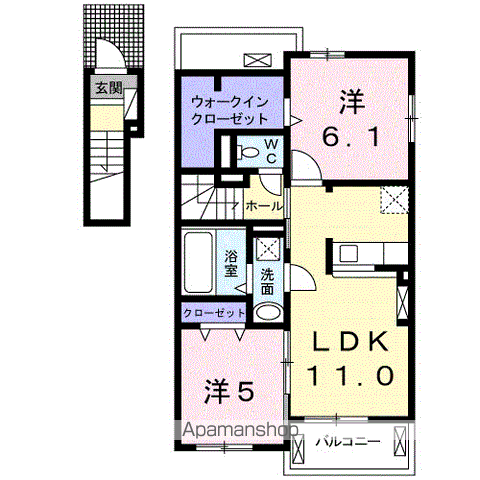 エピナールⅡ(2LDK/2階)の間取り写真