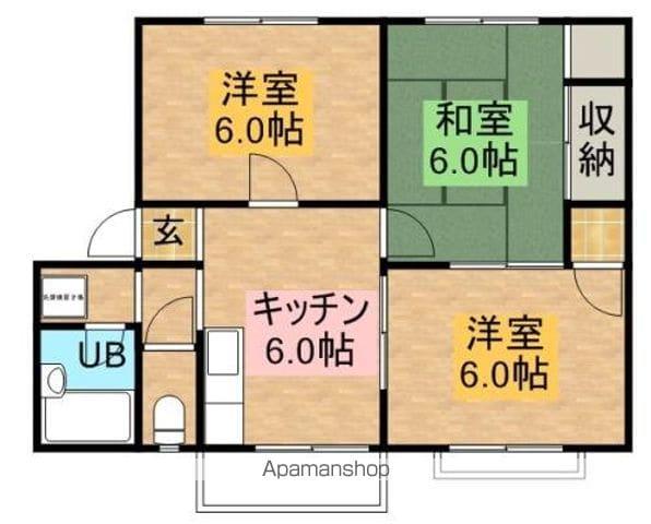 コンフィアンス(3DK/2階)の間取り写真