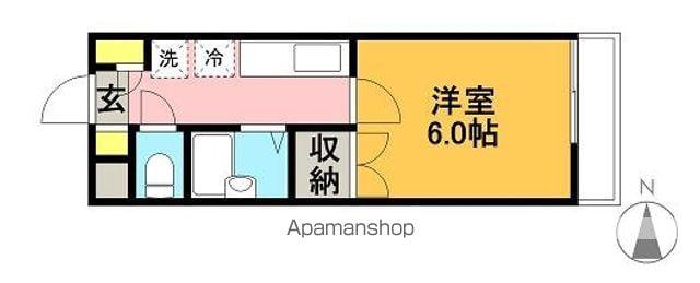 ハイム志津加(1K/3階)の間取り写真