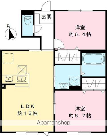 フェリーチェ長良ヶ丘 A棟(2LDK/1階)の間取り写真
