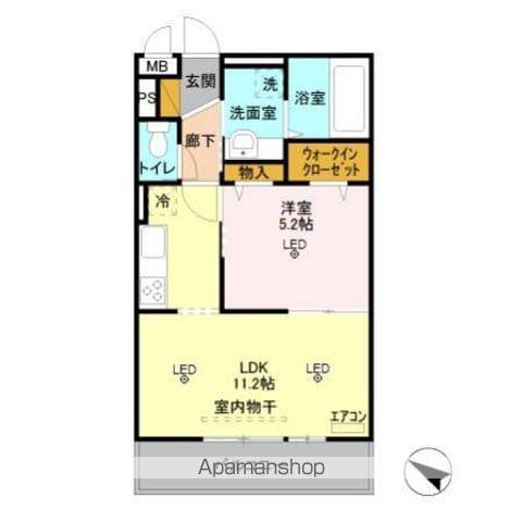 入間サザンヒルズ(1LDK/3階)の間取り写真