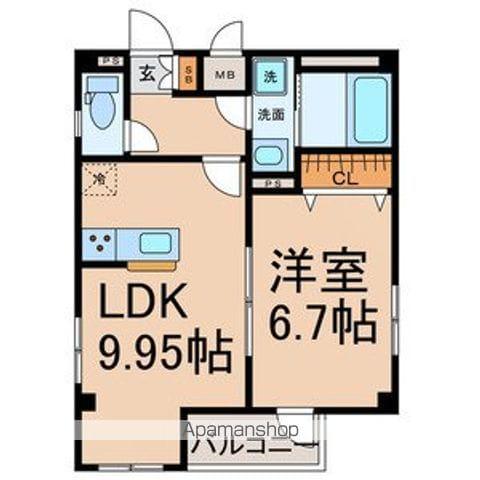 グランレーヴ千代田(1LDK/4階)の間取り写真